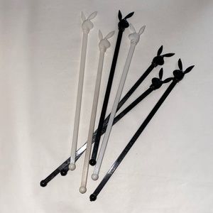 7 Vintage‎ Playboy bunny drink cocktail stir stirs Black & white